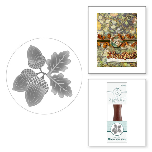 Spellbinders - Acorn Trio 3D Wax Seal Stamp from the Falling Leaves Collection