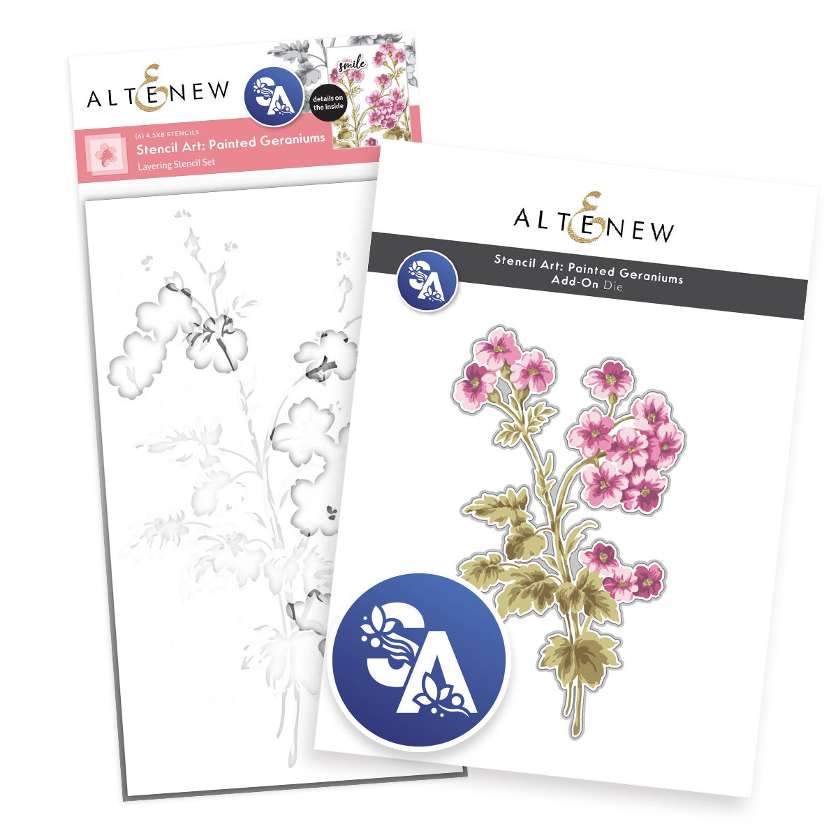 Altenew - Stencil Art: Painted Geraniums & Add-on Die Bundle 