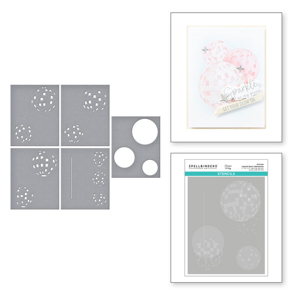 Spellbinders Layered Disco Impressions Stencils from the Shine Bright Collection by Carissa Wiley