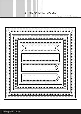 Simple and Basic - Combi Striped Frames - Square Dies