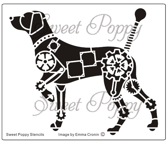 Sweet Poppy Stencil: Mechanical Dog