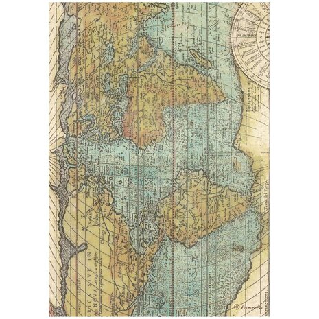 Stamperia - Around the World A4 Rice Paper Map