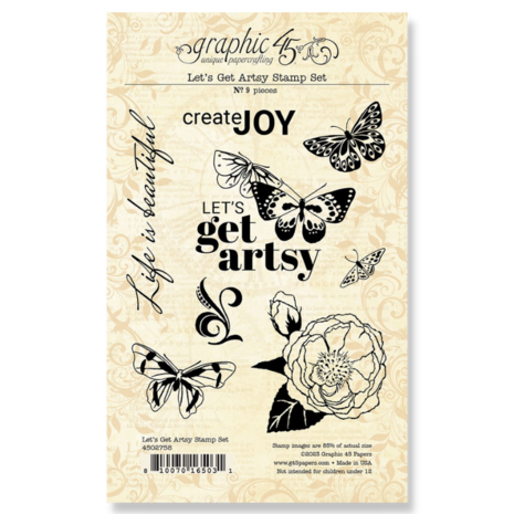 Graphic 45 - Let's Get Artsy Stamp Set