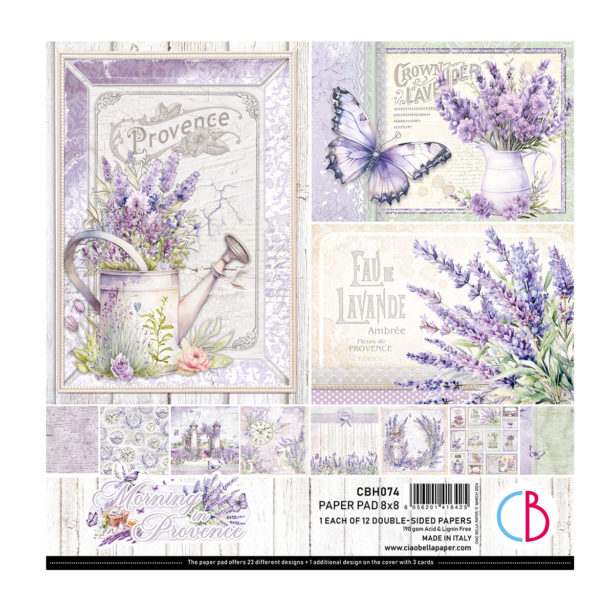 Ciao Bella - MORNING IN PROVENCE PAPER PAD 8"X8" 12/PKG