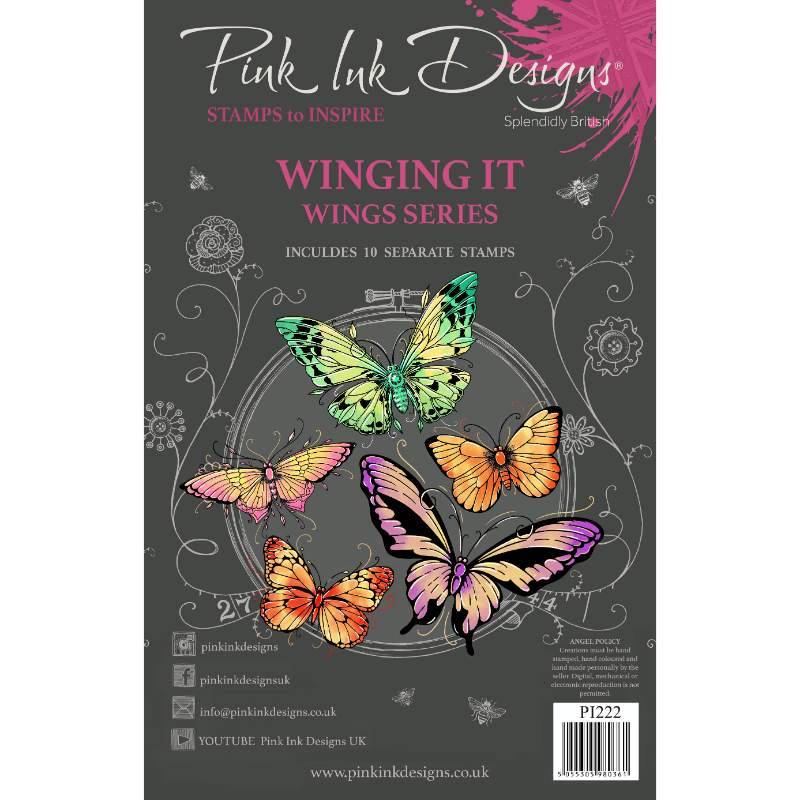 Pink Ink Designs Winging It 6 in x 8 in Clear Stamp Set