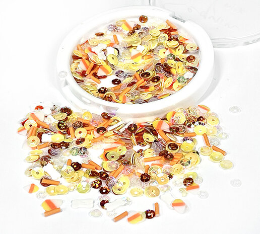 Picket Fence Studios - Sequin Mix + Embellishments Candy Corn