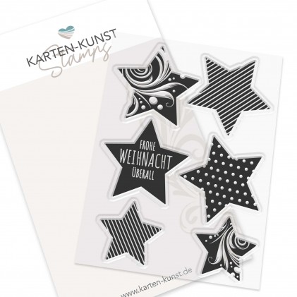  Karten-Kunst Clear Stamps KK-0273 - Gemusterte Sterne