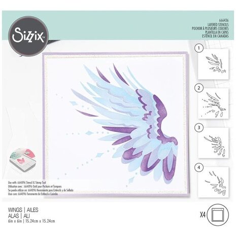 Sizzix - Layered Stencils by Olivia Rose Wings (4pcs)