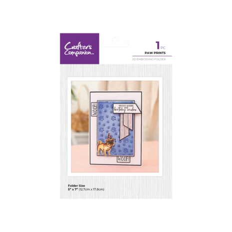 Crafter's Companion - Pets Rule 5x7 Inch 2D Embossing Folder Paw Prints