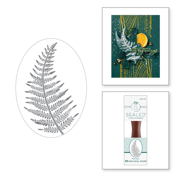 Spellbinders - Fern Leaf 3D Wax Seal Stamp from the Woodland Tales Collection