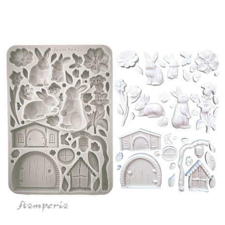 Stamperia - Rabbit and Flowers A5 Silicon Mould