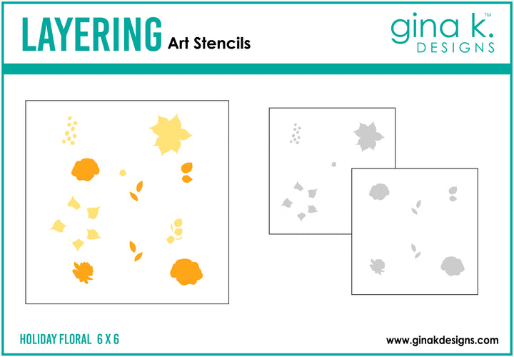 Gina K Designs -STENCILS- Holiday Floral