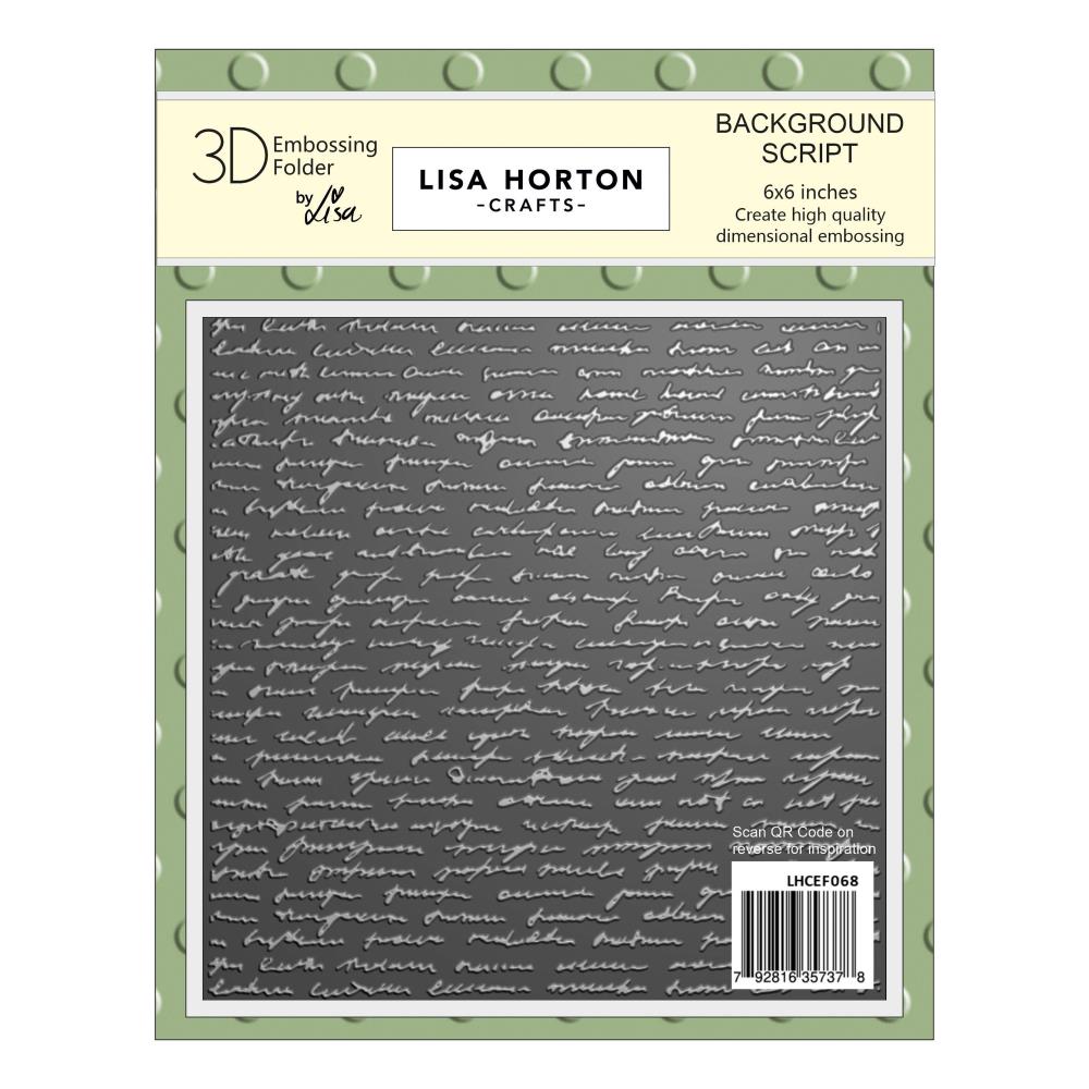 Lisa Horton Crafts Embossing Folder 6"X6" - Background Script 