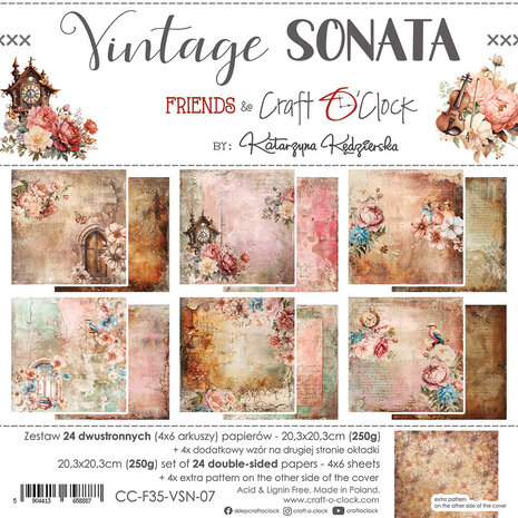 Craft O'Clock - Vintage Sonata 8x8 Inch Paper Set