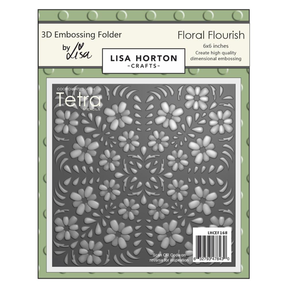 Lisa Horton Crafts Embossing Folder - Tetra Ef- Floral Flourish 