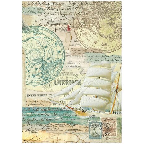 Stamperia - Around the World A4 Rice Paper Sailing Ship