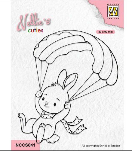 Nellie Choice Nellie‘s Cuties Clear Stamp Parachuting Bunny