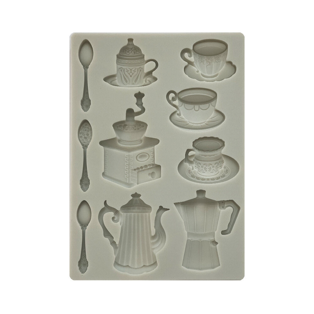 Stamperia - Coffee and Chocolate Silicon Mould A5 Cups