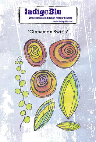 IndigoBlu Cinnamon Swirls A6 Rubber Stamps