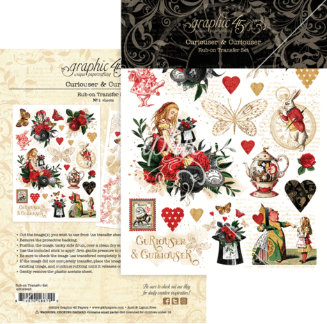 Graphic 45 - Curiouser & Curiouser Rub-On Transfers