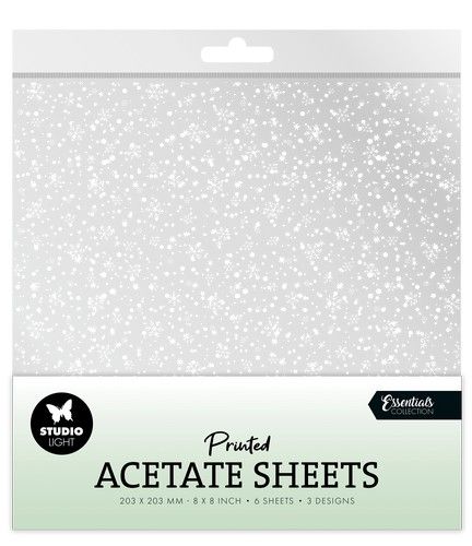 Studio Light Acetate sheet Snowflakes Essentials nr.08  203x203mm