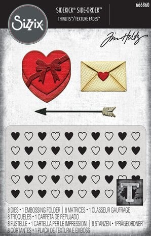 Sizzix - 2D Texture Fades w/ Thinlits Die by Tim Holtz Vault Side Order Love Notes (1+8pcs)