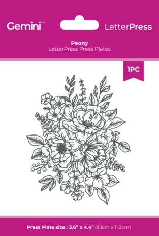 Crafters Companion - LetterPress Press Plate Peony