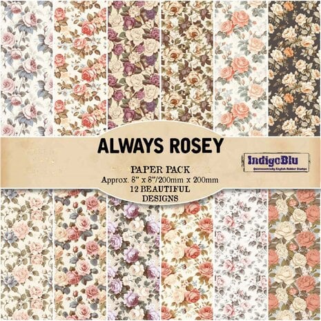 IndigoBlu - Always Rosey 8x8 Inch Paper Book