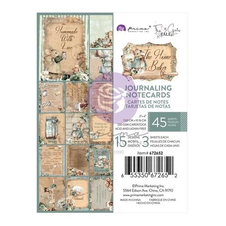 Prima Marketing - The Home Baker 3x4 Inch Journaling Cards 