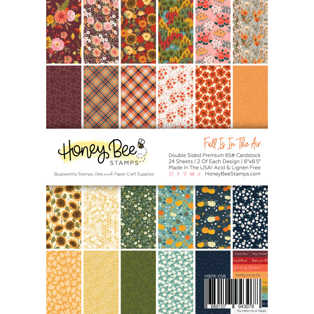 Honey Bee -  Fall Is In The Air Paper Pad 6x8.5 - 24 Double Sided Sheets