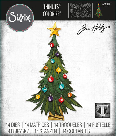 Sizzix Thinlits Die Set - Thinlits Colorize by Tim Holtz Trim a Tree (14pcs)