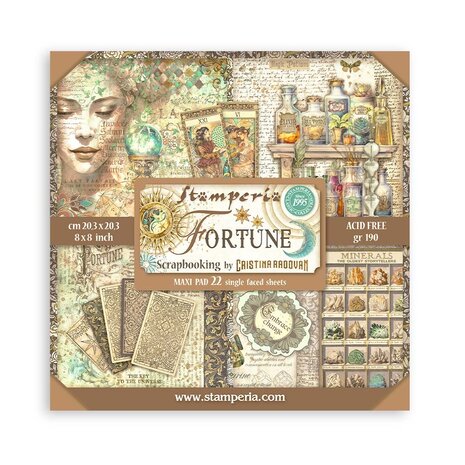 Stamperia Fortune 8x8 Inch Paper Pack (Single Face) 