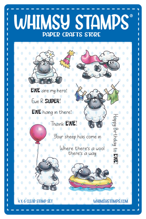 Whimsy Stamps - Sheepish Moments Clear Stamps