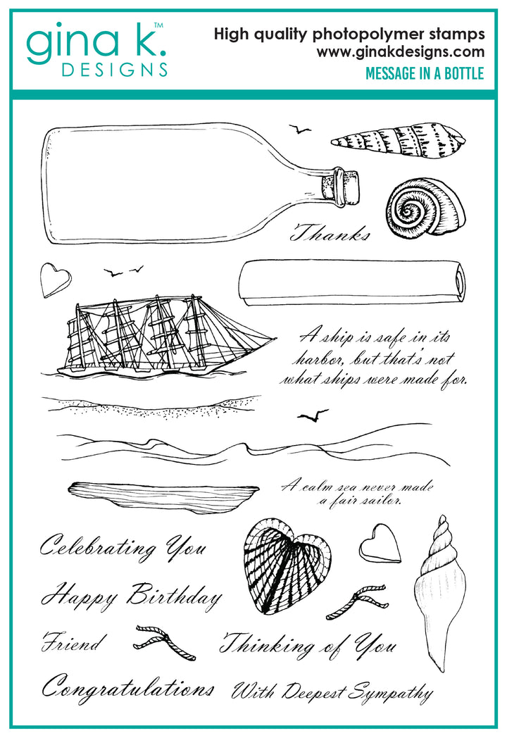 Gina K Designs - STAMPS- Message in a Bottle