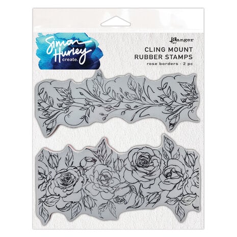 Simon Hurley create. Cling Mount Rubber Stamps Rose Borders