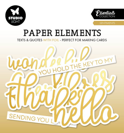 Studio Light - Paper Elements Sentiments w/ Gold Foil Essentials nr.07