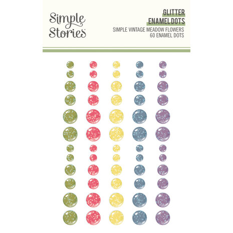 Simple Stories - Simple Vintage Meadow Flowers Glitter Enamel Dots