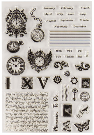 Dawn Bibby - Wings Of Time Timepiece & Ephemera Clear Stamp Set