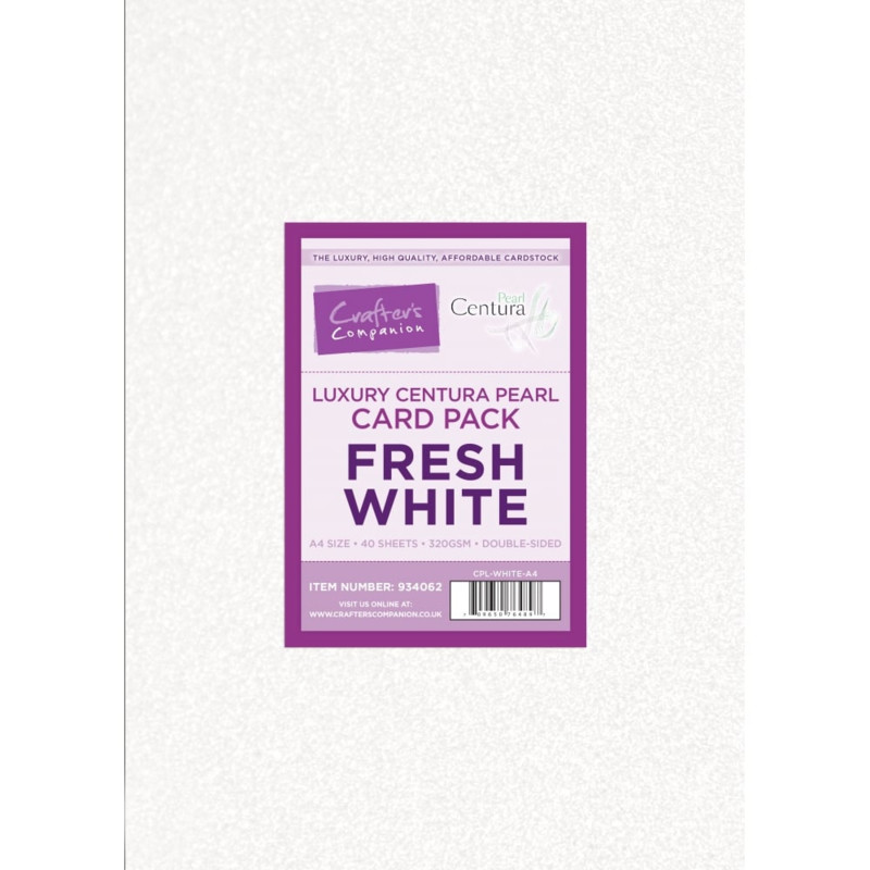 Crafter's Companion Luxury Centura Pearl Card Pack Fresh White