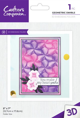 Crafter's Companion - Bold 3D Folders 5x7 Inch 3D Embossing Folder Geometric Swirls