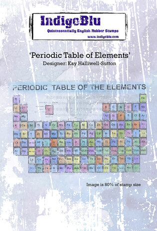 IndigoBlu - Periodic Table Of Elements A6 Rubber Stamp 