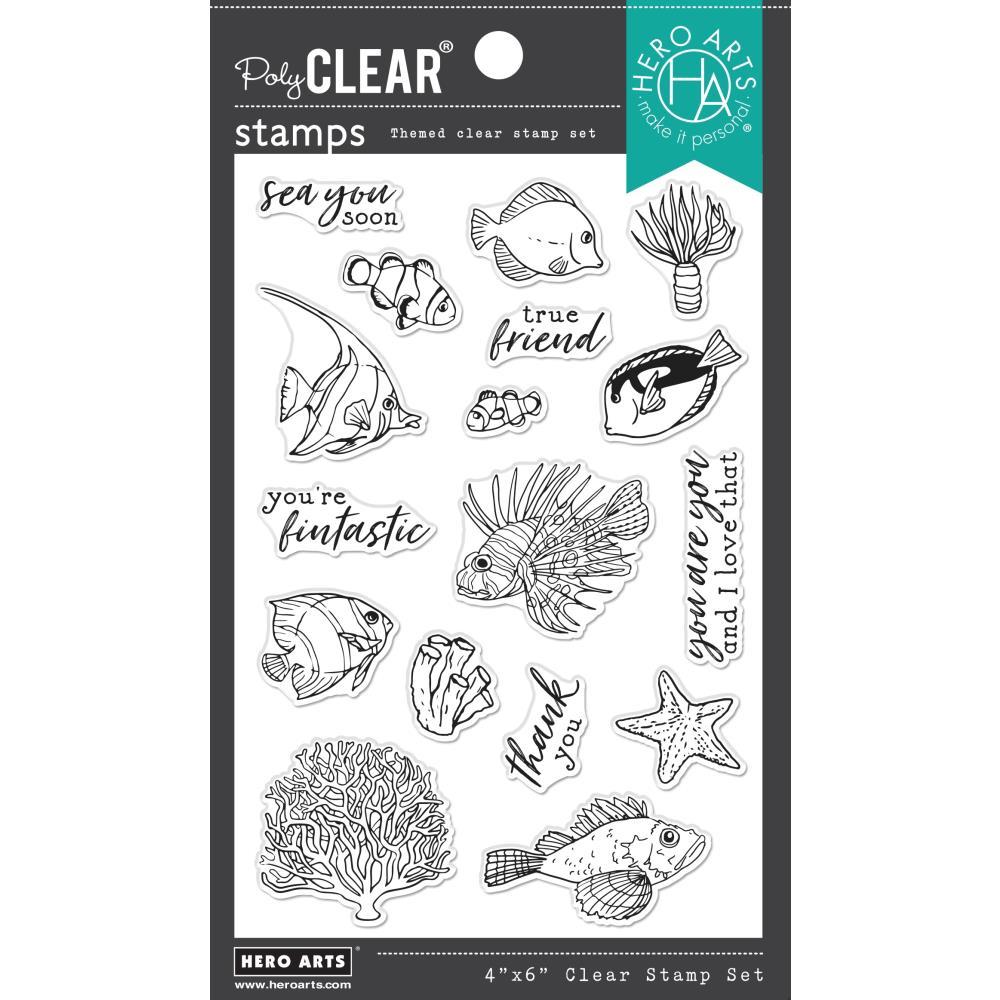 Hero Arts Clear Stamps 4"X6" - Tropical Fishes