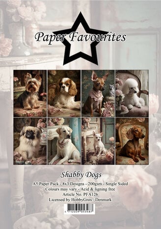 Paper Favourites - Shabby Dogs A5 Paper Pack