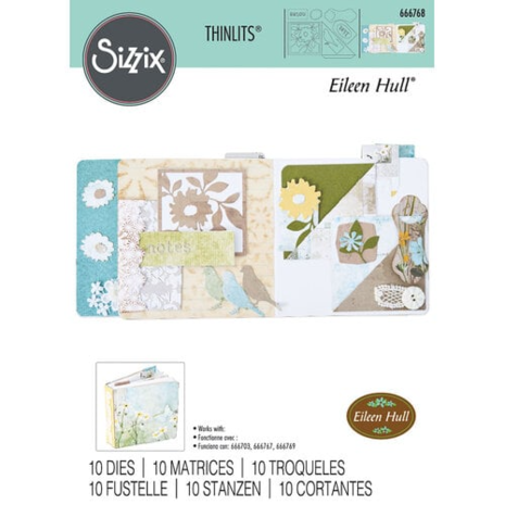 Sizzix Thinlits Die by Eileen Hull Floral Pocket and Paperclips (10pcs)