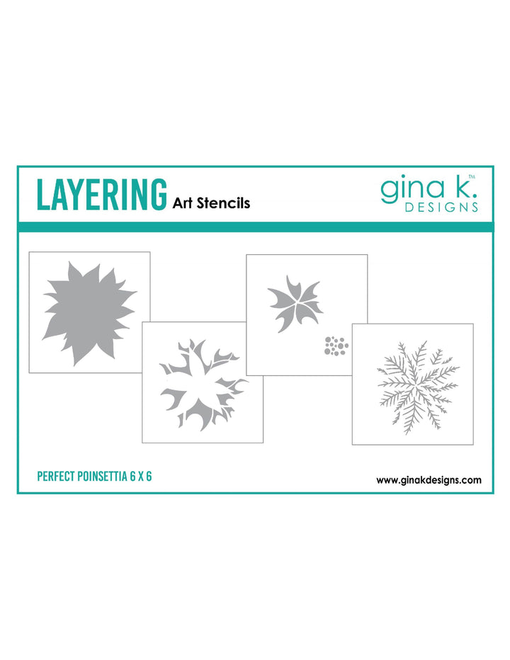 Gina K Designs - STENCIL- Perfect Poinsettia 