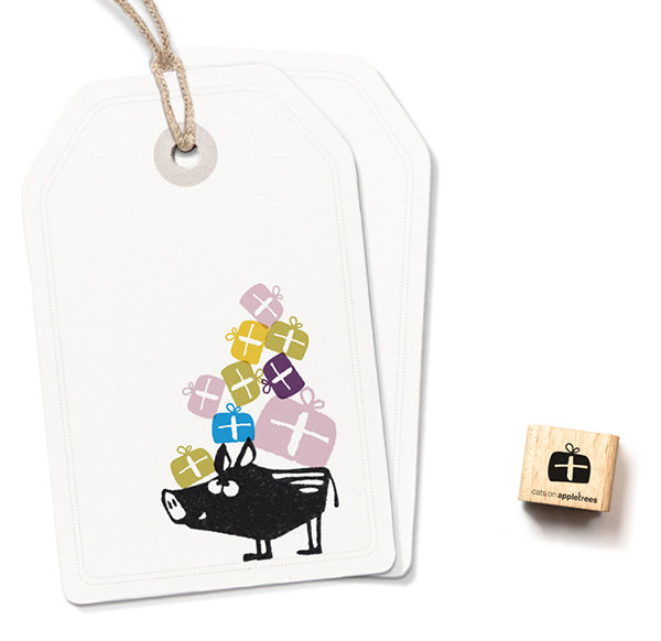 cats on appletrees - Ministempel Geschenk (dick)