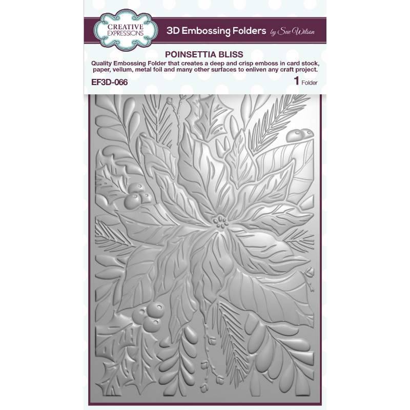 Creative Expressions Poinsettia Bliss 5 in x 7 in 3D Embossing Folder