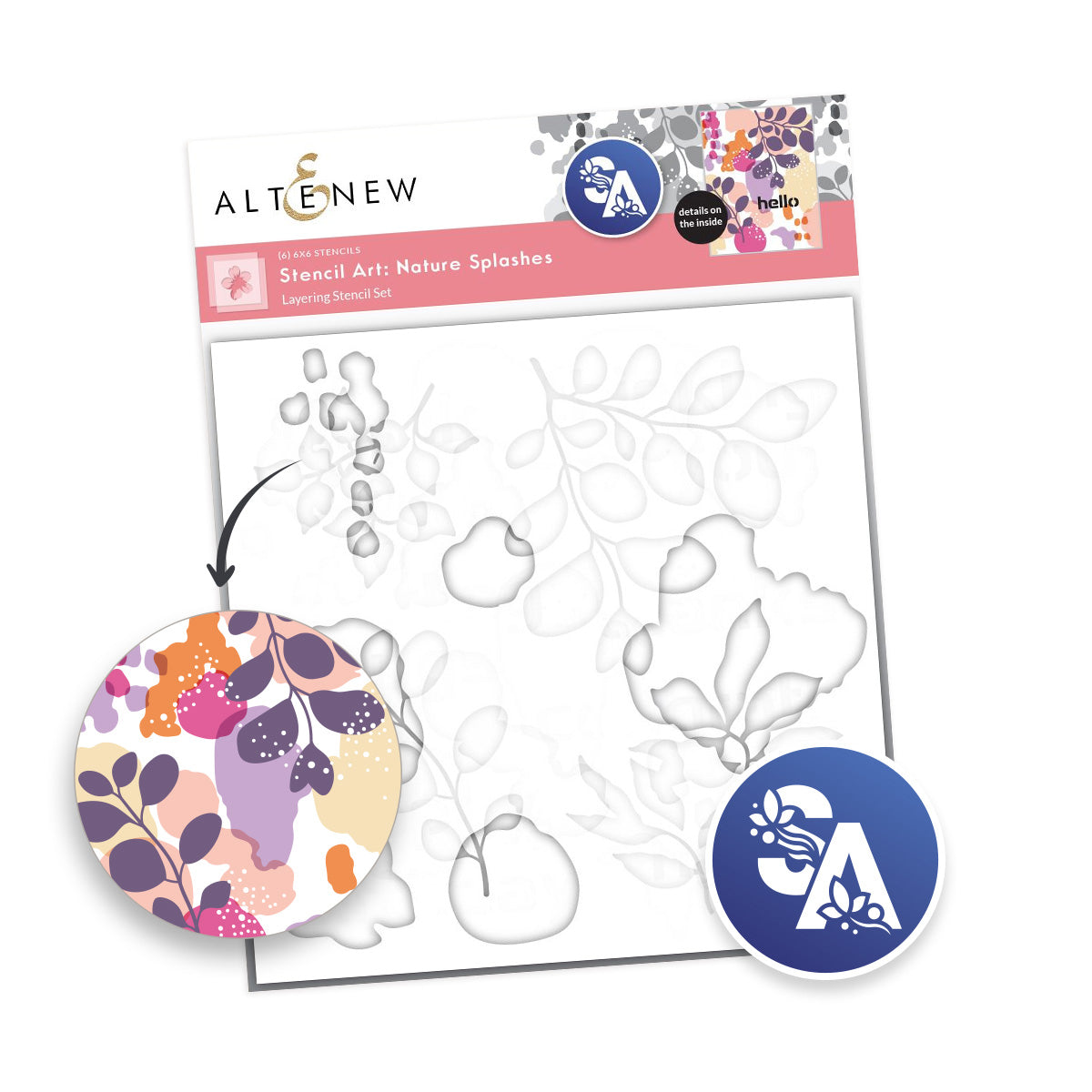 Altenew - Stencil Art: Nature Splashes Layering Stencil Set (6 in 1) 