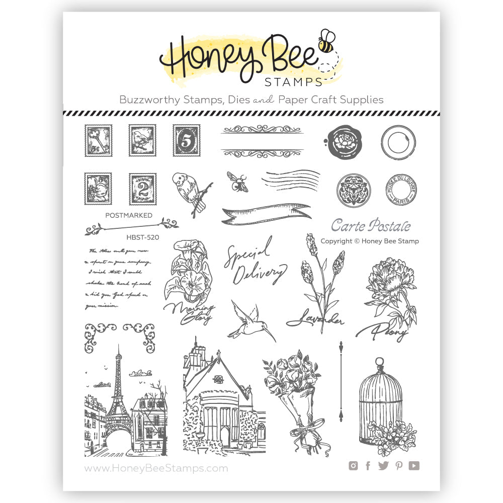 Honey Bee -  Postmarked 6x6 Stamp Set 