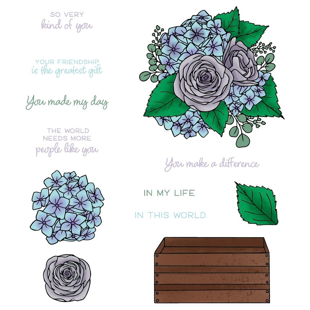 Honey Bee -  Nancy's Lilac Bouquet 6x8 Stamp Set 